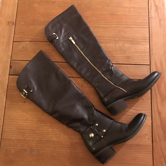 Vince Camuto Shoes - Vince Camuto brooklee brown Leather Riding Boots
